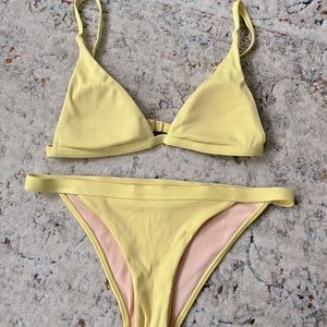 Pale yellow bikini set